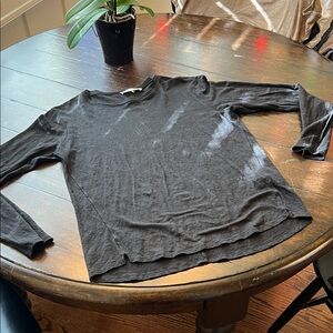 Frame organic linen long sleeve top